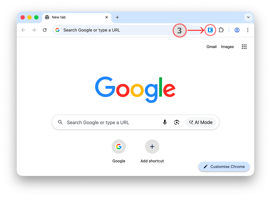 Open the extension from the toolbar